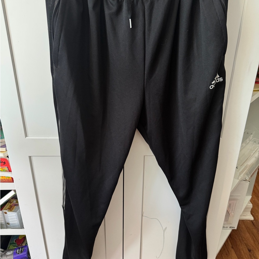 adidas Black Men’s Performance Joggers with White Logo